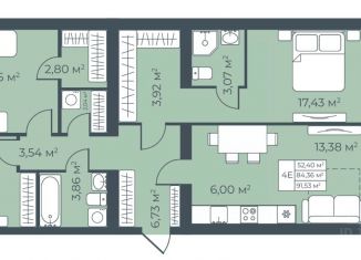 Продажа 4-комнатной квартиры, 91.53 м2, Борисоглебск