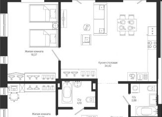 Продается 2-комнатная квартира, 95.85 м2, Татарстан