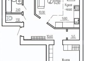 Продам 1-комнатную квартиру, 66.5 м2, Челябинская область, проспект Макеева, 85