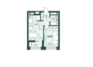 Продажа однокомнатной квартиры, 37.18 м2, Курганская область, 18-й микрорайон, 7к2