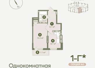 Продаю 1-ком. квартиру, 39.4 м2, Астрахань