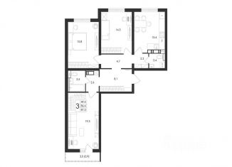 Продам 3-ком. квартиру, 87.3 м2, Воронежская область