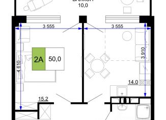 Продажа 2-ком. квартиры, 50 м2, Анапа