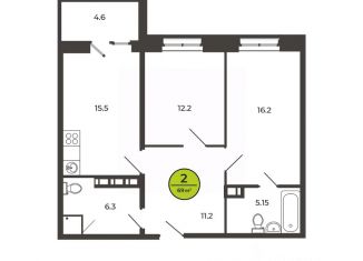 Продажа 2-ком. квартиры, 69.1 м2, Брянская область, Соборная улица, 35
