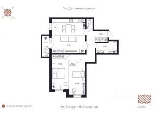 Продаю трехкомнатную квартиру, 98.03 м2, Иркутск, Октябрьский округ
