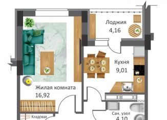 1-ком. квартира на продажу, 40.38 м2, Орёл