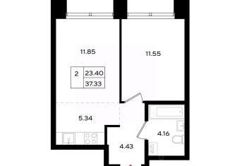 Продам 2-ком. квартиру, 38.35 м2, Пермь, Дзержинский район