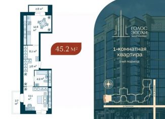 Продам 1-комнатную квартиру, 45.2 м2, Астрахань, Кировский район
