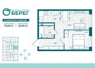 2-ком. квартира на продажу, 35.89 м2, Брянск, Бежицкий район