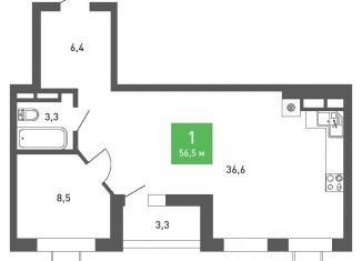Продажа 1-ком. квартиры, 56.5 м2, Воронеж, бульвар Содружества, 5, Железнодорожный район