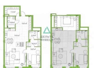3-ком. квартира на продажу, 96.33 м2, Уфа, улица Менделеева, 132, ЖК Конди-Нова