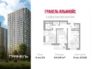 Продается 3-ком. квартира, 54.06 м2, Красногорск