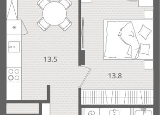 1-ком. квартира на продажу, 38.3 м2, Пионерский