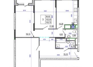 Продаю трехкомнатную квартиру, 105.75 м2, Тверь