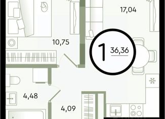 Продаю 1-комнатную квартиру, 36.36 м2, Тюменская область