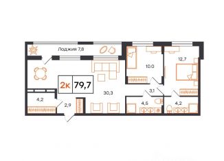 Продажа 2-комнатной квартиры, 79.7 м2, Тюмень, улица Виктора Тимофеева, 3
