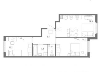 Продается 2-ком. квартира, 59.1 м2, Санкт-Петербург