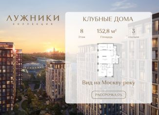 Продаю 3-ком. квартиру, 152.8 м2, Москва, метро Спортивная