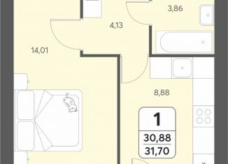 Однокомнатная квартира на продажу, 31.7 м2, Архангельская область