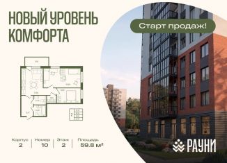 2-комнатная квартира на продажу, 59.82 м2, Ленинградская область