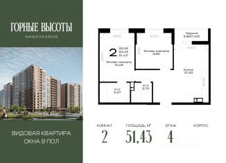 2-комнатная квартира на продажу, 51.43 м2, Майкоп