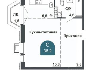 Продается 1-ком. квартира, 36.2 м2, Приморский край