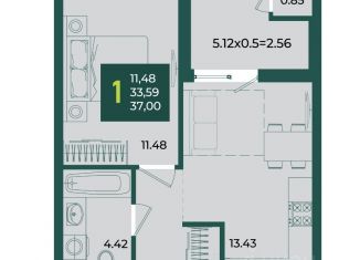 Продам 1-комнатную квартиру, 37 м2, Краснодарский край
