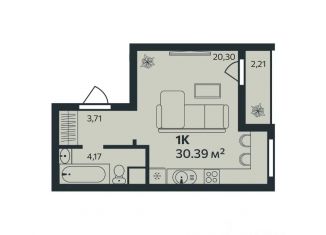 Продается квартира студия, 30.39 м2, городской посёлок Янино-1