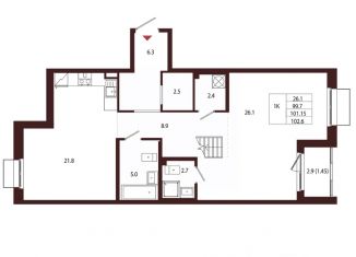 Продаю 1-комнатную квартиру, 101.15 м2, Санкт-Петербург