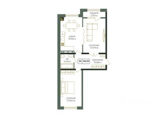 Продается 2-ком. квартира, 69.29 м2, Каспийск