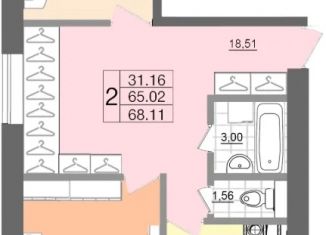 Продажа 2-комнатной квартиры, 68.18 м2, Смоленск, улица Багратиона, 26, Ленинский район