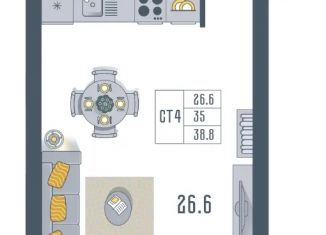 Продажа 1-ком. квартиры, 38.8 м2, Астрахань, Моздокская улица, 40/2