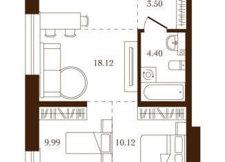 Продажа двухкомнатной квартиры, 46.13 м2, Иркутск, Октябрьский округ