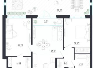 Двухкомнатная квартира на продажу, 110.99 м2, Тульская область