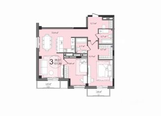 Продам трехкомнатную квартиру, 107.43 м2, Челябинская область
