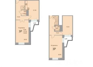 Продажа 3-ком. квартиры, 123 м2, Балашиха, Первомайский проезд, 1, ЖК 28 микрорайон