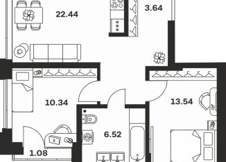 Продажа 2-ком. квартиры, 57.56 м2, Тульская область, улица Ленина, 16А