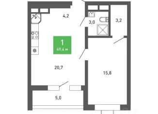 Продаю 1-ком. квартиру, 49.4 м2, Воронежская область, бульвар Содружества, 5
