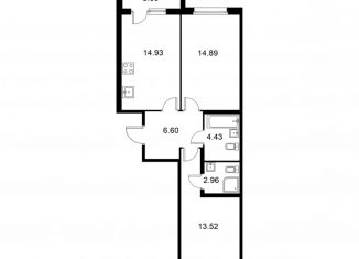 Продажа 2-ком. квартиры, 58.83 м2, Колпино